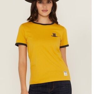 Wrangler X Lainey Wilson Women's Wilson Farms Graphic Tee S Yellow Black NWT